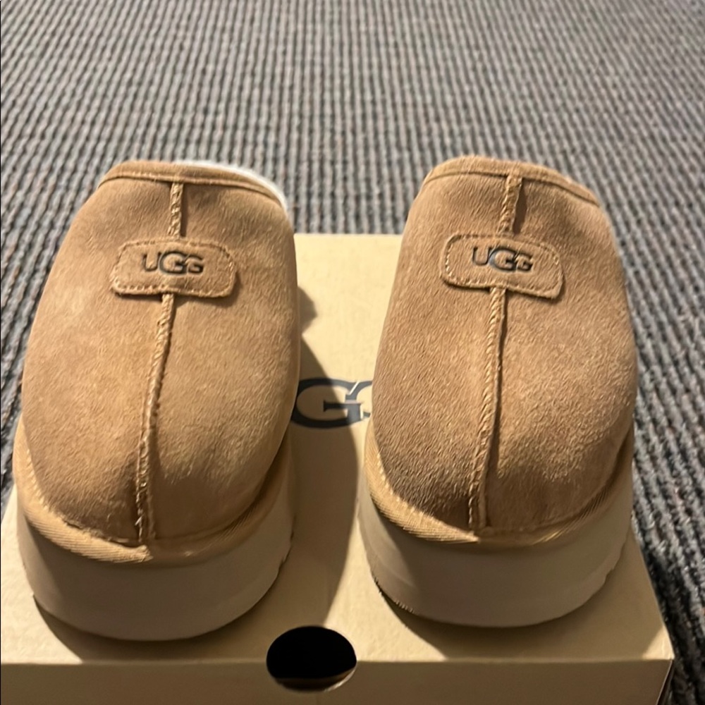 UGG Tan Slippers Suede Slip-On Comfort never worn